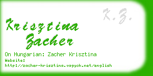 krisztina zacher business card